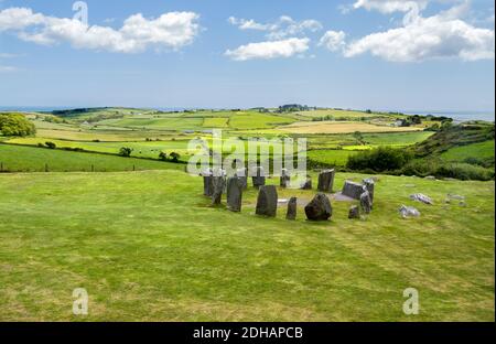 Rovine di Dromberg Stone Circle, Irlanda Foto Stock