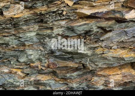 Vista ravvicinata della parte di roccia minerale, sfondo di pietra Foto Stock