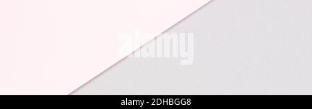 Sfondo a trama di carta colorata astratta. Forme geometriche e linee minime nei colori rosa pastello e grigio chiaro Foto Stock