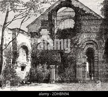 Thermes de Cluny, terme romane, Parigi, Francia. Antica illustrazione dell'incisione del XIX secolo. Les Français Illubres di Gustave Demoulin 1897 Foto Stock