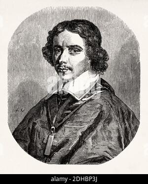 Jean-François-Paul de Gondi (1598-1688) le cardinal de Retz. Francia. Antica illustrazione dell'incisione del XIX secolo. Les Français Illubres di Gustave Demoulin 1897 Foto Stock