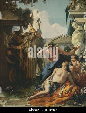 La muerte de Jacinto di Giambattista Tiepolo. Foto Stock