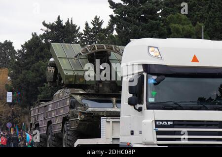 9K33 Osa o SA-8 Gecko: Distrutto e catturato dall'esercito azerbaigiano. Baku - Azerbaigian: 10 dicembre 2020. Sconfitta dell'esercito armeno Foto Stock