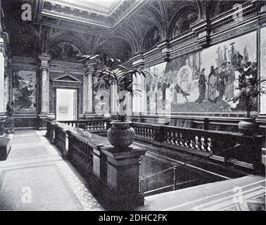 Kunsthalle in Düsseldorf, erbaut 1878 bis 1881 von Ernst Giese und Paul Weidner, Treppenhaus. Foto Stock