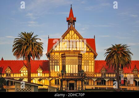 Rotorua Bath House (Museo di Arte e Storia), ai Giardini del Governo, Rotorua, Baia di Planty Regione, Isola del nord, Nuova Zelanda Foto Stock