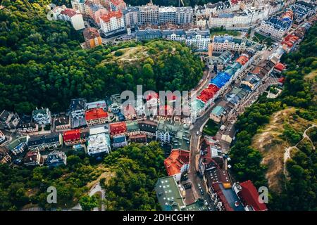 Vista panoramica aerea sulla discesa Andreevsky Foto Stock