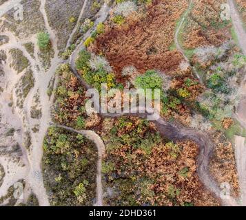 Vecchia area mineraria unita Downs vicino Redruth cornwall uk aereo drone Foto Stock