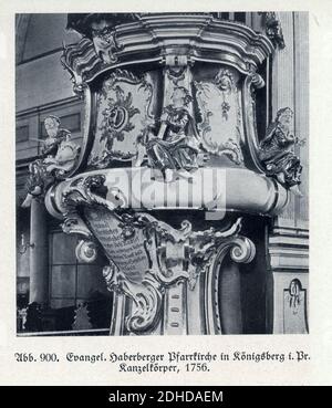 Königsberg, Haberger Kirche, Kanzel, 1756. Foto Stock