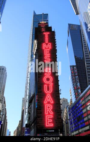 One Times Square, Welcome Billboard, Manhattan, New York City, USA Foto Stock