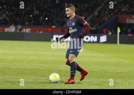 Marco Verratti di PSG durante la partita di calcio Ligue 1, PSG vs Troyes al Parc des Princes, Francia, il 29 novembre 2017. Foto di Henri Szwarc/ABACAPRESS.COM Foto Stock