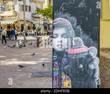 Marylin Monroe Graffiti, Tel Aviv, Israele Foto Stock