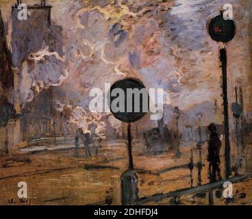 La gare Saint-Lazare Les signaux 1877 Claude Monet. Foto Stock