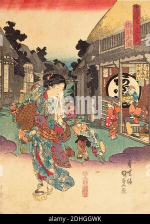 Kunisada, Goyu dalla serie cinquantatre stazioni del Tokaido con bellezze, 1848. Foto Stock