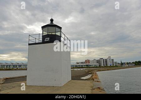 Derby Wharf Lighthouse at the Salem Maritime National Historic Site NHS in Salem, Massachusetts, USA. Stock Photo