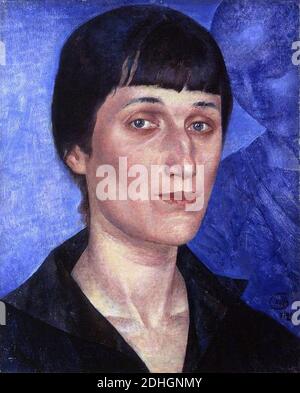 Kuzma Petrov-Vodkin. Ritratto di Anna Akhmatova. 1922. Foto Stock