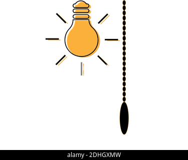 Segnale lampadina con interruttore a forma di cavo. Interruttore idea Illustrazione Vettoriale