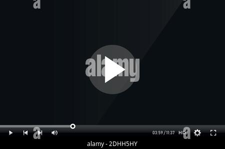 Modello di interfaccia del lettore video e multimediale - illustrazione del vettore Illustrazione Vettoriale