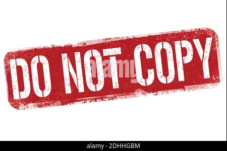 Non copiare il timbro di gomma grunge su sfondo bianco, illustrazione vettoriale Illustrazione Vettoriale