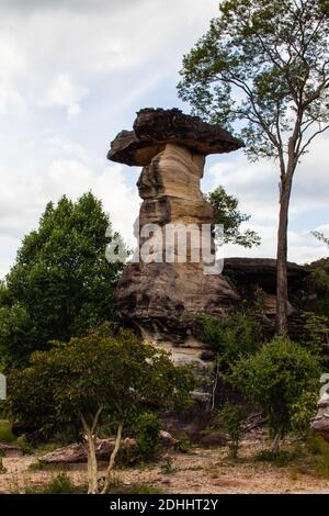 Le sculture di roccia di Sao Chaliang nel Parco Nazionale di Pha taem Provincia di Ubon Ratchathan Thailandia Asia Foto Stock