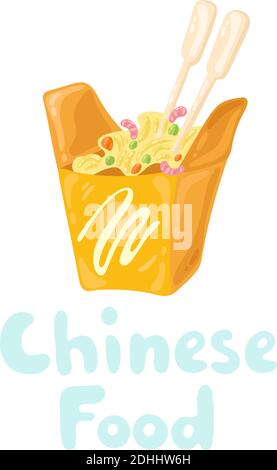 Icone di stock Instant food. Noodles tradizionale cibo orientale. Togliere l'illustrazione delle tagliatelle sul bianco. Cina vettore di cibo clipart. Cottura istantanea Illustrazione Vettoriale