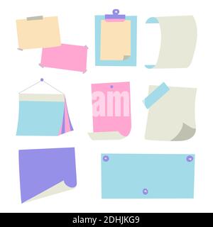 Notare che i fogli di carta sono di colori diversi Illustrazione Vettoriale