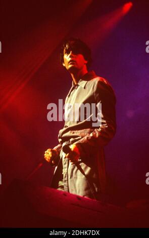 Pulp si esibisce al Glastonbury Festival 1998, Worthy Farm Somerset, Inghilterra. Foto Stock