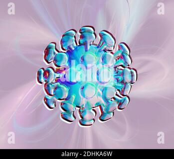 Un bel romanzo astratto coronavirus, covid-19, illustrazione 3d Foto Stock