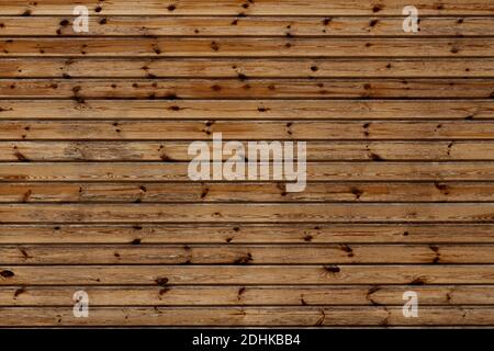 parete da legno disposto orizzontalmente tavole legno naturale pino Foto Stock