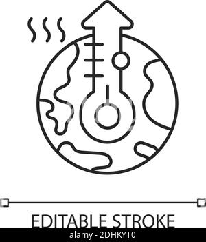 Icona lineare riscaldamento globale Illustrazione Vettoriale