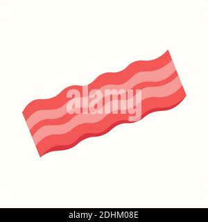 Illustrazione vettoriale Bacon isolata su sfondo bianco. Illustrazione Vettoriale