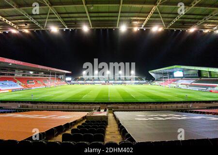 Leicester, Regno Unito. 11 Dicembre 2020. ; Welford Road Stadium, Leicester, Midlands, Inghilterra; European Rugby Challenge Cup, Leicester Tigers Versus Brive; visione generale del campo e si trova prima del gioco Credit: Action Plus Sports Images/Alamy Live News Foto Stock