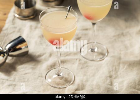 Cocktail rinfrescante al casinò boozy con Gin Maraschino e Lemon Foto Stock