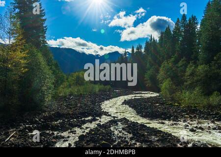 Boulder Creek a Mount Baker Snoqualmie National Forest, Washington Foto Stock