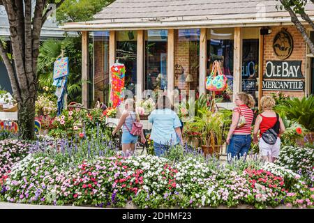 Alabama Fairhope Ole Bay Mercantile Arts & Crafts, shopping shopping shoppers ingresso anteriore, Foto Stock