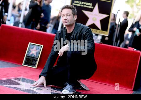 David Duchovny è insignito di una stella sulla Hollywood Walk of Fame il 25 gennaio 2016 a Los Angeles, California, USA. Foto di Lionel Hahn/ABACAPRESS.COM Foto Stock