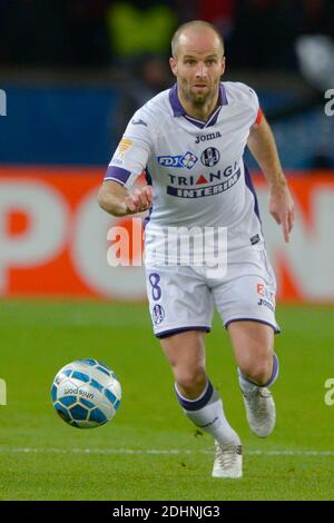 Etienne Didot di Tolosa durante la partita di calcio della semi-finale League Cup, Paris Saint-Germain vs Toulouse FC al Parc des Princes di Parigi, Francia, il 27 gennaio 2016. PSG ha vinto 2-0. Foto di Henri Szwarc/ABACAPRESS.COM Foto Stock