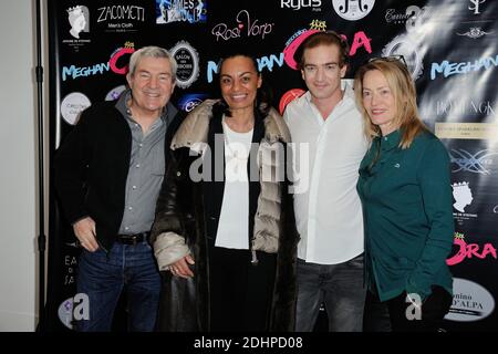 Ludovic Chancel, Gabrielle Lazure, Martin Lamotte assiste au defile Haute couture en faveur de l'Association Meghanora au salon des miroirs a Paris, France le 20 fevrier 2016. Foto di Alban Wyters/ABACAPRESS.COM Foto Stock