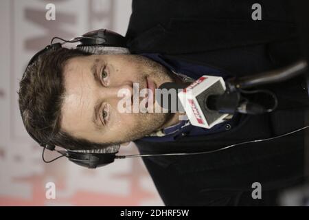 Esclusivo. Philippe Lellouche è intervistato da Brigitte Lahaie sulla radio RMC a Parigi, Francia, 10 marzo 2016. Foto di Jerome Domine/ABACAPRESS.COM Foto Stock