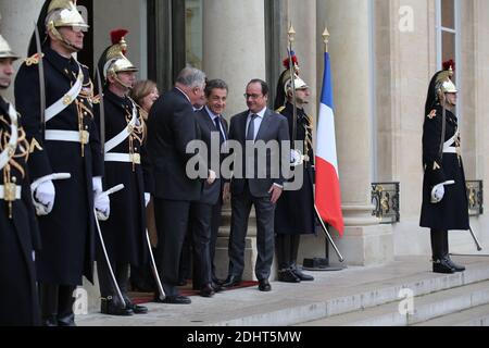 GERARD LARCHER, NICOLAS ARKOZY, FRANCOIS HOLLANDE - ENTERTIEN AVEC GERARD LARCHER, PRESIDENT DU SENAT, NICOLAS SARKOZY, PRESIDENT DU PARTI LES REPUBLICAINS, CHRISTIAN JACOB, PRESIDENT DU GROUPE LES REPUBLICAINS A L'ASSEMBLEE NATIONALE, ET CATHERINE DEROCHE, ICA-22, PARIS, GROUPE DU 01/2016, LES SENA, PARIS, PARIS, LES ELYR/USEE, PARIS, PARIS, PARIS, LES RGE, PARIS, PARIS, PARIS, LES RGE-UREA, PARIS, PARIS, PARIS, PARIS, PARIS,  /USEE Foto di Nasser Berzane/ABACAPRESS.COM Foto Stock