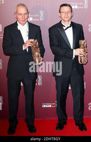 FRANCOIS MUSY ET GABRIEL HAFNER MEILLEUR SON POUR 'MARGUERITE' - 41EME CEREMONIE DES CESAR 2016 AU THEATRE DU CHATELET FOTO Di Nasser Berzane/ABACAPRESS.COM Foto Stock