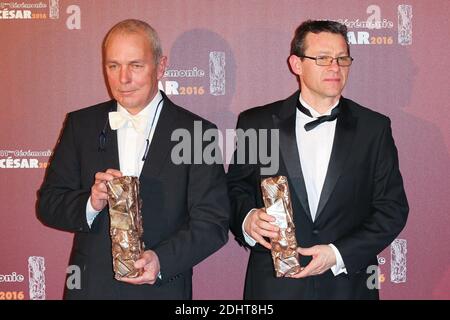 FRANCOIS MUSY ET GABRIEL HAFNER MEILLEUR SON POUR 'MARGUERITE' - 41EME CEREMONIE DES CESAR 2016 AU THEATRE DU CHATELET FOTO Di Nasser Berzane/ABACAPRESS.COM Foto Stock