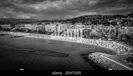 Le spiagge di Cannes alla Costa Azzurra in Francia del Sud Foto Stock