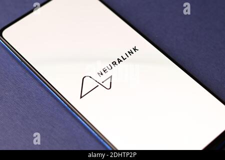 Assam, india - 20 Dicembre 2020 : il logo di Neuralink sull'immagine di scorta dello schermo del telefono. Foto Stock