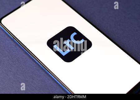 Assam, india - 20 Dicembre 2020 : il logo di Adobe Lightroom sull'immagine di scorta dello schermo del telefono. Foto Stock