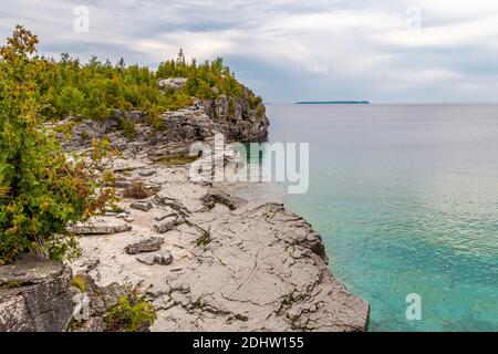 Fathon Five National Park Indian Head Cove Georgian Bay Tobermory Ontario Canada in autunno Foto Stock
