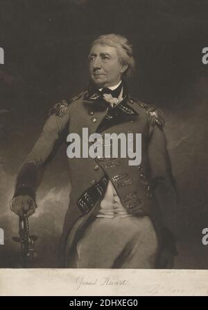 General James Stuart, George Clint, 1770–1854, British, dopo Sir Thomas Lawrence, 1769–1830, British, 1802, Mezzotint su carta di spessore moderato, leggermente testurizzata, beige, wove, foglio: 19 3/8 × 13 13/16 pollici (49.2 × 35.1 cm) e immagine: 17 9/16 × 13 13/16 pollici (44.6 × 35.1 cm Foto Stock
