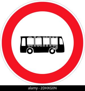 Segnale stradale senza ingresso bus. Illustrazione vettoriale. Illustrazione Vettoriale