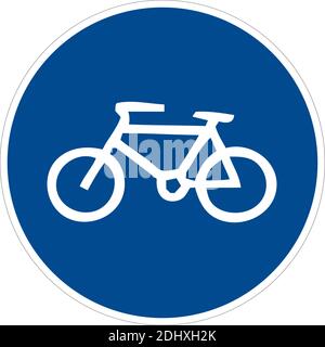 Icona della corsia della bicicletta su sfondo bianco. stile piatto. Icona della strada solo biciclette per il design del sito Web, logo, app, UI. Simbolo della pista ciclabile. Corsia delle biciclette Illustrazione Vettoriale