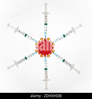 Siringhe ipodermiche e virus Foto Stock