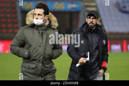 Mouscron, Belgio. 12 dicembre 2020. MOUSCRON, BELGIO - DICEMBRE 12: Hernan Losada, capo allenatore di Beerschot, si sbatte durante la giornata di Jupiler Pro League 16 tra Royal Excel Mouscron e K. Beerschot V.A. il 12 dicembre 2020 a Mouscron, Belgio. (Foto di Vincent Van Doornick/Isosport) Credit: Pro Shots/Alamy Live News Foto Stock